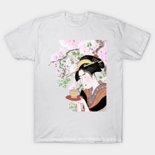 Japanese woodblock print Okita of the Teahouse Naniwa T-Shirt